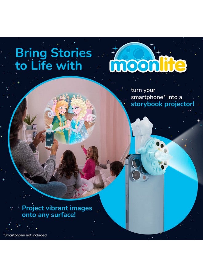 Moonlite Storytime Mini Projector with 4 Disney Frozen Stories, A Magical Way to Read Together, Digital Princess Storybooks, Fun Sound Effects, Learning Gifts for Kids Ages 1 and Up - Image 2