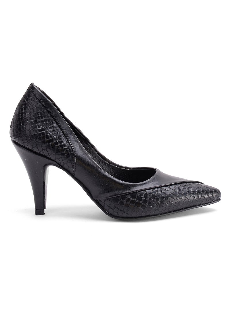 LIFESTYLISH Shoes Heels Leather Elegant GZ-15 - Black  - Image 1