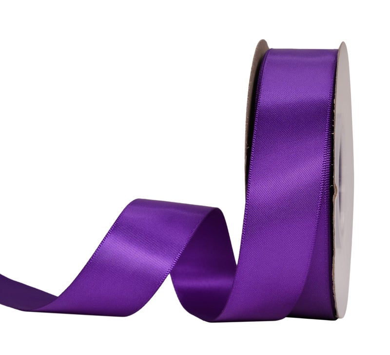 YAMA Double Face Satin Ribbon  1 inch 25 Yards for Gift Package WrappingFloral DesignHair AccessoriesCraftingSewingWedding Decor Purple