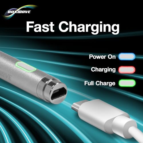 BoxWave Stylus Pen Compatible with Planet Computers Astro Slide - AccuPoint Active Stylus, Electronic Stylus with Ultra Fine Tip - Metallic Silver - Image 5