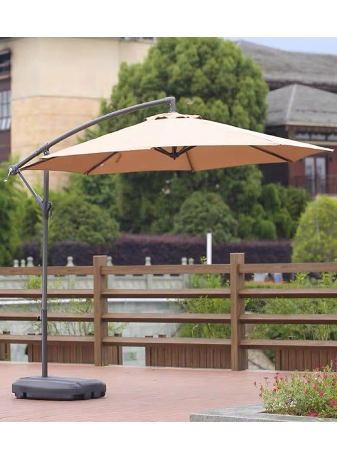 Broyhome Outdoor Patio Umbrella with Waterproof Recycled Fabric Awning for Patio Garden Pool& Deck (Beige)  - Image 2