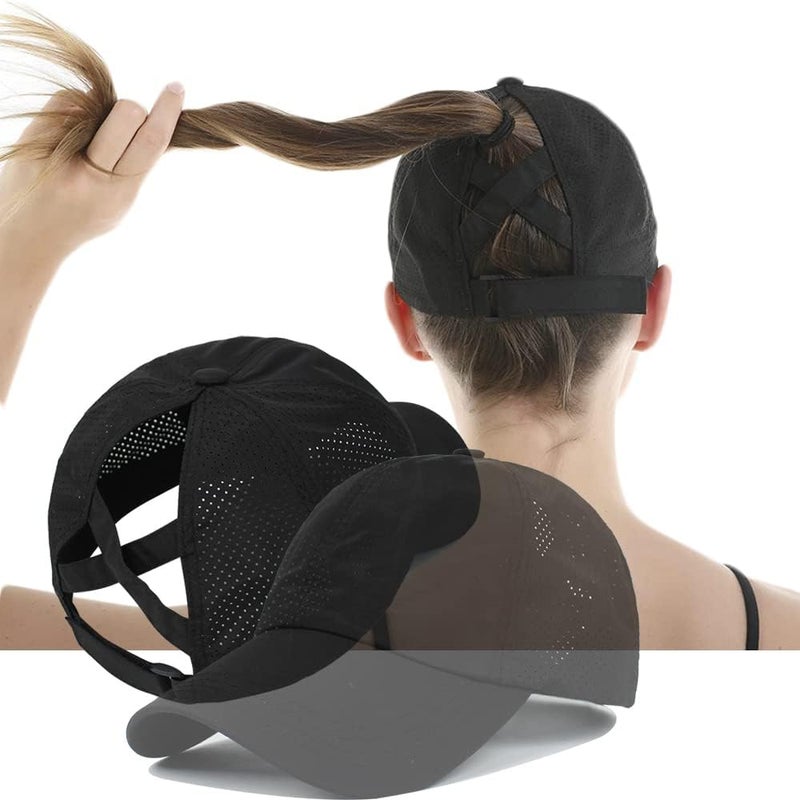 Bucaum Cross Hat Womens Baseball Cap -Cross Ponytail Hat Baseball Cap - Image 4
