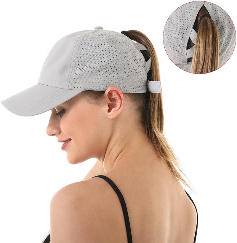 Bucaum Cross Hat Womens Baseball Cap -Cross Ponytail Hat Baseball Cap - Image 2