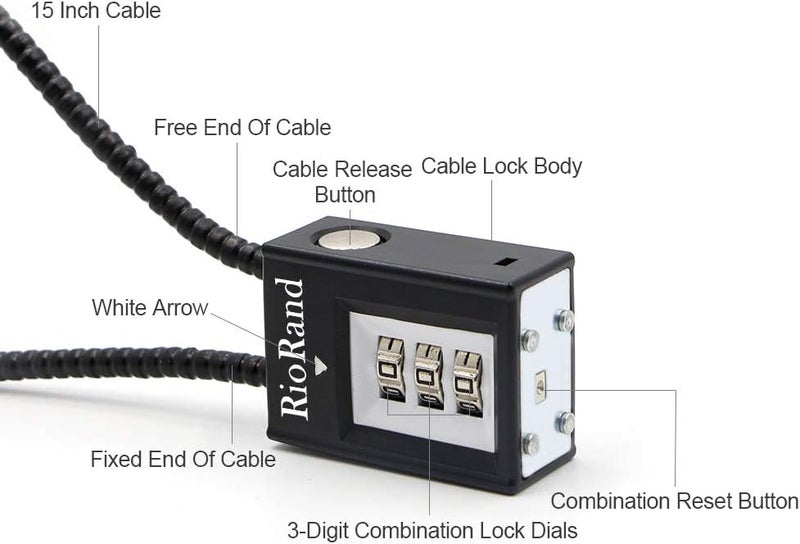 RioRand Trigger Lock 3 Digit Combination 15 Inch Gun Cable Lock - Image 5