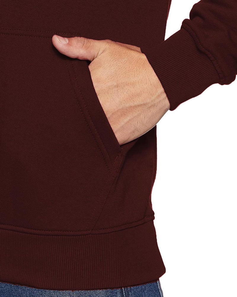ADRO Men's Cotton Blend Neck Hooded Sweatshirt (H24-FLAG-MR_Maroon - Image 4