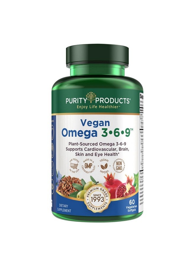 بيوريتي بروداكتس منتجات Purity Omega 3-6-9 تركيبة نباتية وخالية من المنتجات الحيوانية - مركب أحماض دهنية أساسية "5 في 1" - تركيبة علمية من أحماض دهنية أساسية نباتية (EFA) من (60) - Image 1
