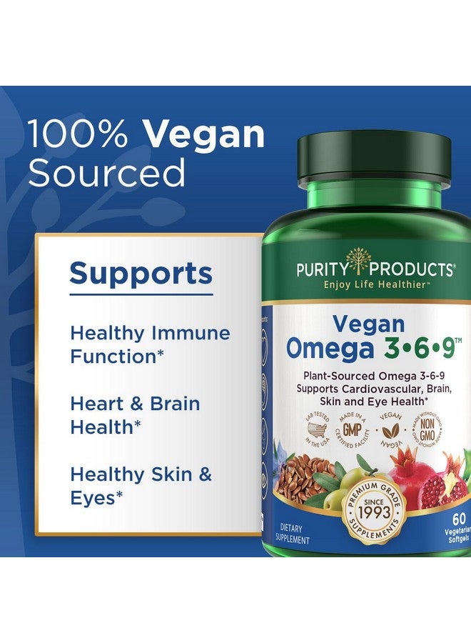 بيوريتي بروداكتس منتجات Purity Omega 3-6-9 تركيبة نباتية وخالية من المنتجات الحيوانية - مركب أحماض دهنية أساسية "5 في 1" - تركيبة علمية من أحماض دهنية أساسية نباتية (EFA) من (60) - Image 3