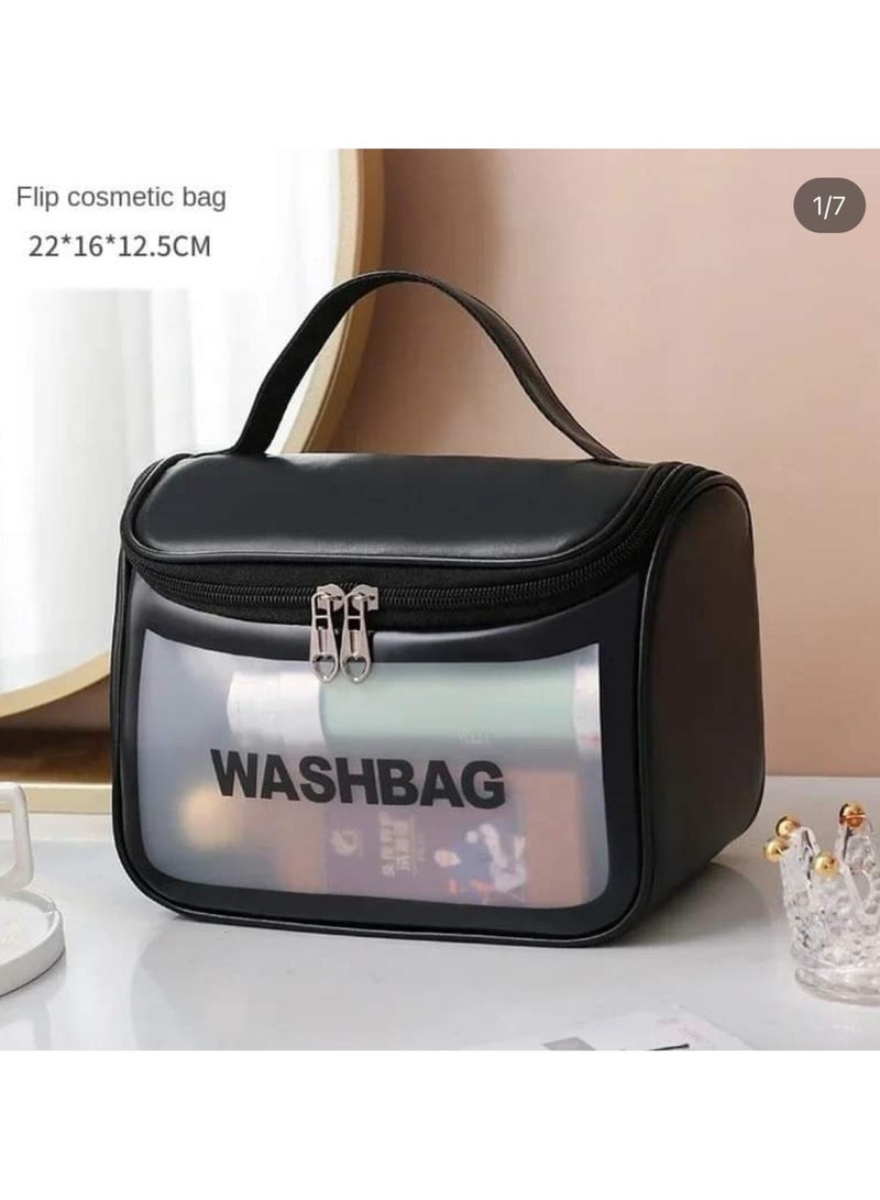 شنطه تنظيم ميكب و كريمات لون اسود - Image 1