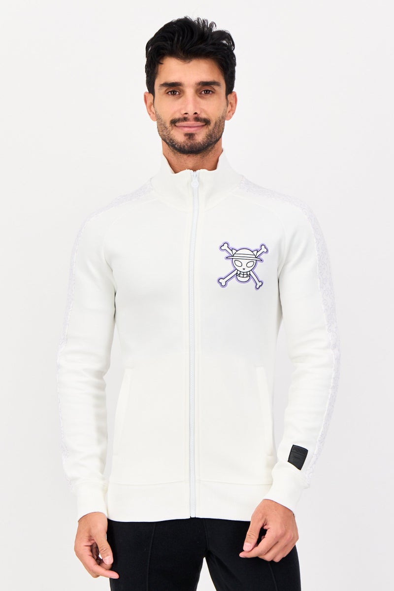 PUMA جاكيت خارجي طويل الأكمام للرجال من بومة × ون بيس، أبيض - Image 1