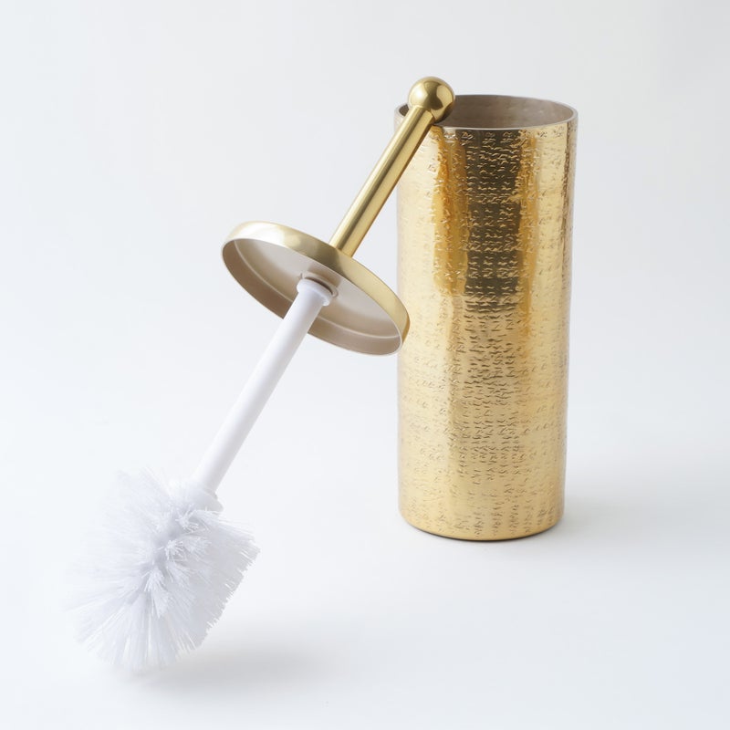 Homez aluminium toilet brush holder, gold 10*10*40 cm - Image 4
