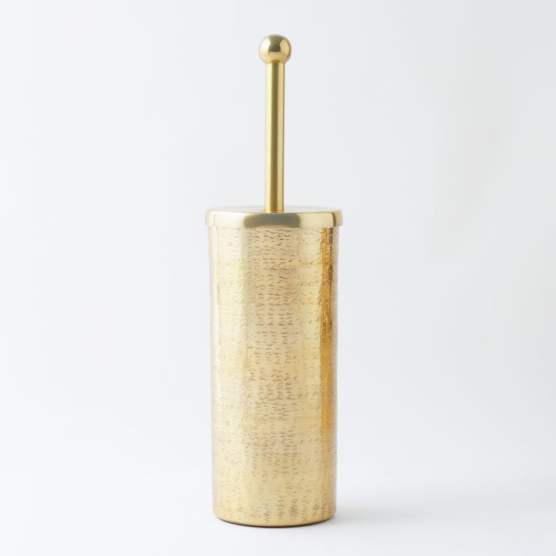 Homez aluminium toilet brush holder, gold 10*10*40 cm - Image 1