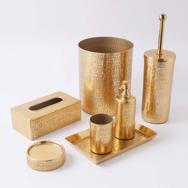 Homez aluminium toilet brush holder, gold 10*10*40 cm - Image 5
