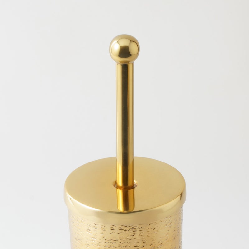 Homez aluminium toilet brush holder, gold 10*10*40 cm - Image 2