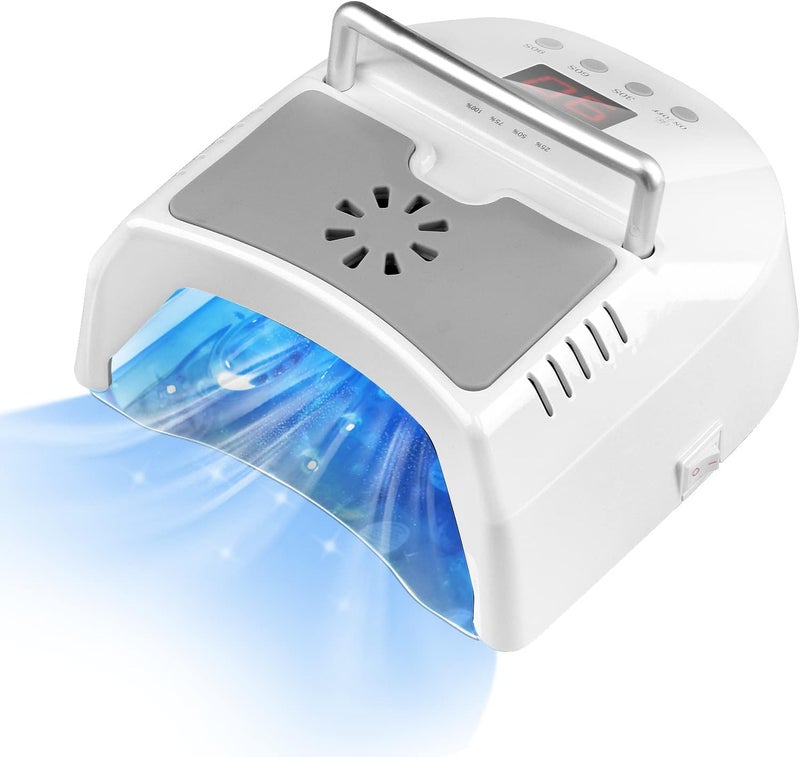 Professional UV Led Nail Lamp Cordless 72W UV Lights for Gel Nails with Fan IMENE Rechargeable Nail Dryer with Portable Handle Perfect for Salon Home Nail Art White