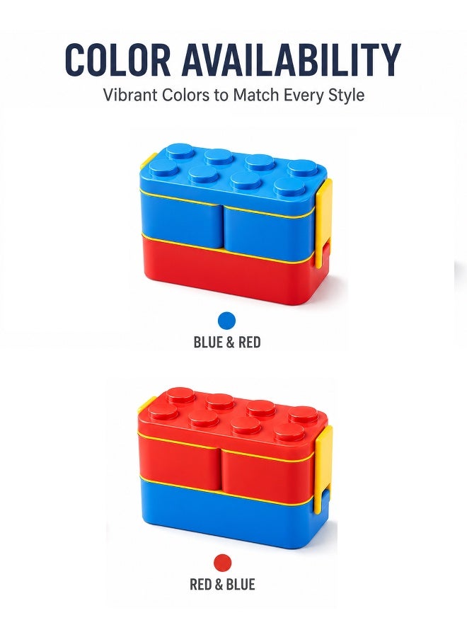 Toshionics 1050ml Building Block Lunch Box for Adults, Students & Office Use – Leakproof Plastic Food Container - Image 5