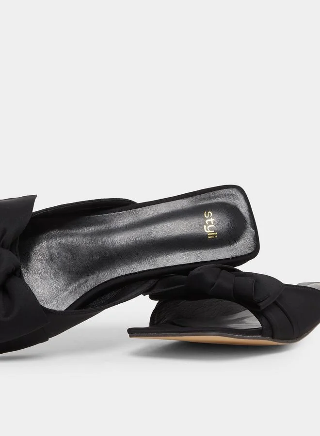 Styli Styli Bow Detail Flat Sandals