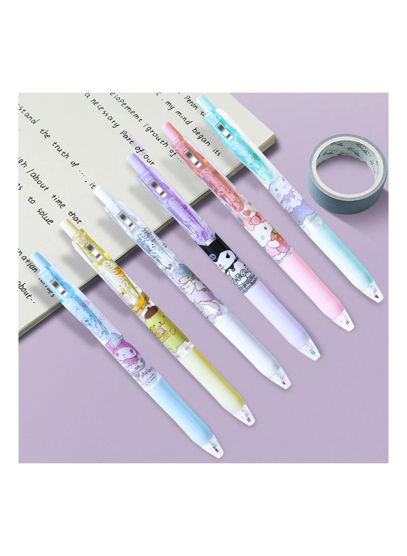 SYOSI 24 PCS Kuromi Kawaii Ballpoint Pens, (0.5mm Black Ink) My Melody Cinnamoroll Pens School Supplies Kawaii Kitty Pens Kuromi Anime  Ballpoint Pens Retractable Gel Pens Anime Cartoon School Supplies - Image 1