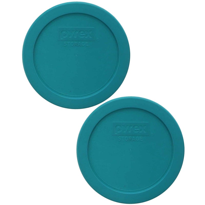 PYREX غطاء بديل لتخزين الطعام من بايركس 7200-PC بسعة 2 كوب - لون تركواز (عبوة 2) - صنع في الولايات المتحدة - Image 1