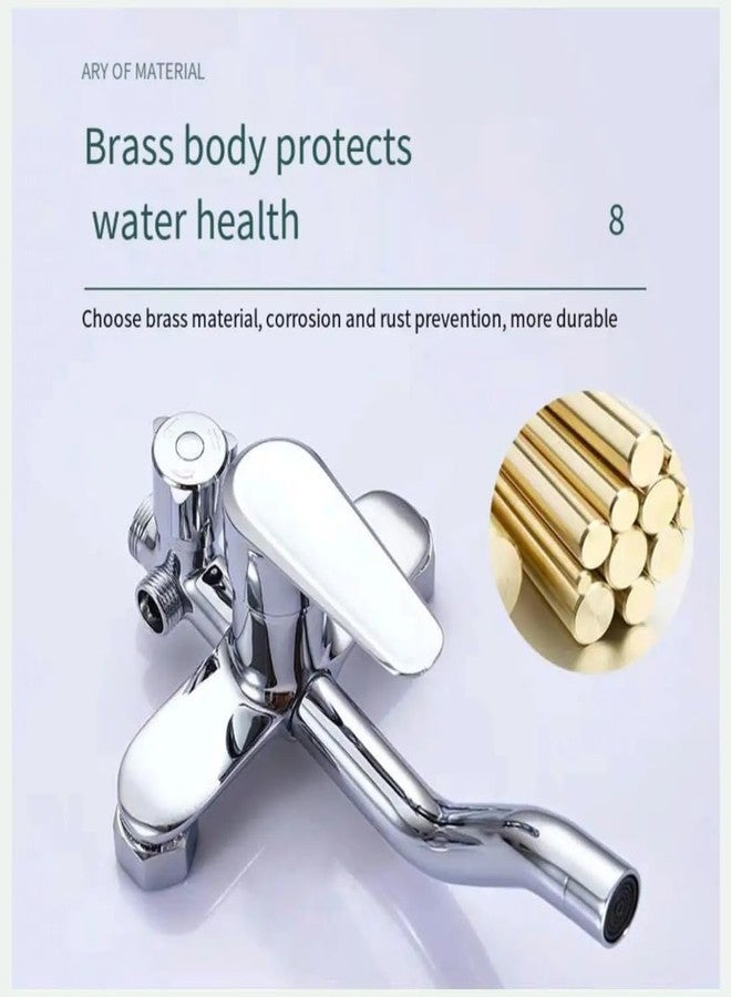 X-xonier® SS Shower Set 3-in-1 Height Adjustable Set with Overhead and 3 Modes hand shower, brass Moveable Tub spout Silver 1 year warranty - Image 5