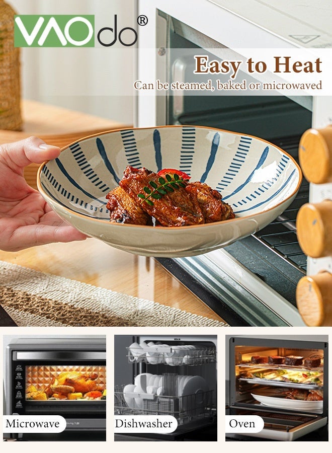 فاو دو مجموعة أواني طعام خزفية 32 قطعة، مجموعة أطباق وملاعق وأطباق، مجموعة أطباق بورسلين تكفي لـ 6 أشخاص، آمنة للاستخدام في الفريزر والميكروويف - Image 5