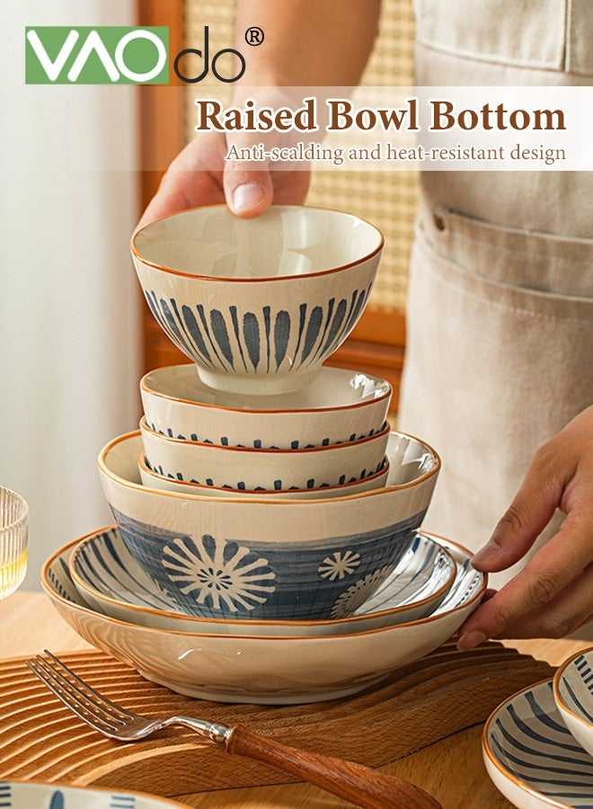فاو دو مجموعة أواني طعام خزفية 32 قطعة، مجموعة أطباق وملاعق وأطباق، مجموعة أطباق بورسلين تكفي لـ 6 أشخاص، آمنة للاستخدام في الفريزر والميكروويف - Image 4