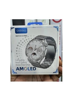 ساعة ذكية Oteeto Watch 5 pro بشاشة AMOLED مقاس 1.43 بوصة مع حزامين وشاحن لاسلكي للرجال والنساء ساعة ذكية متوافقة مع Android وiOS
