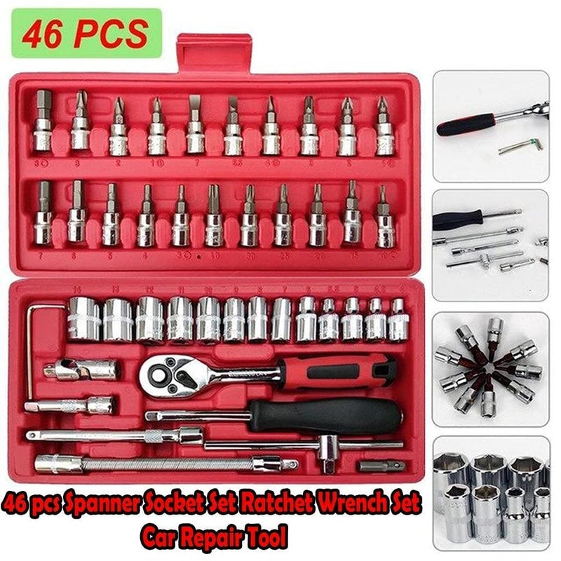 A. SHARIF A SHARIF 14 Drive Socket Bit Set Tool Kit Screwdriver Socket Set MultiPurpose Combination Tool Case Precision Set 46 Piece - Image 2