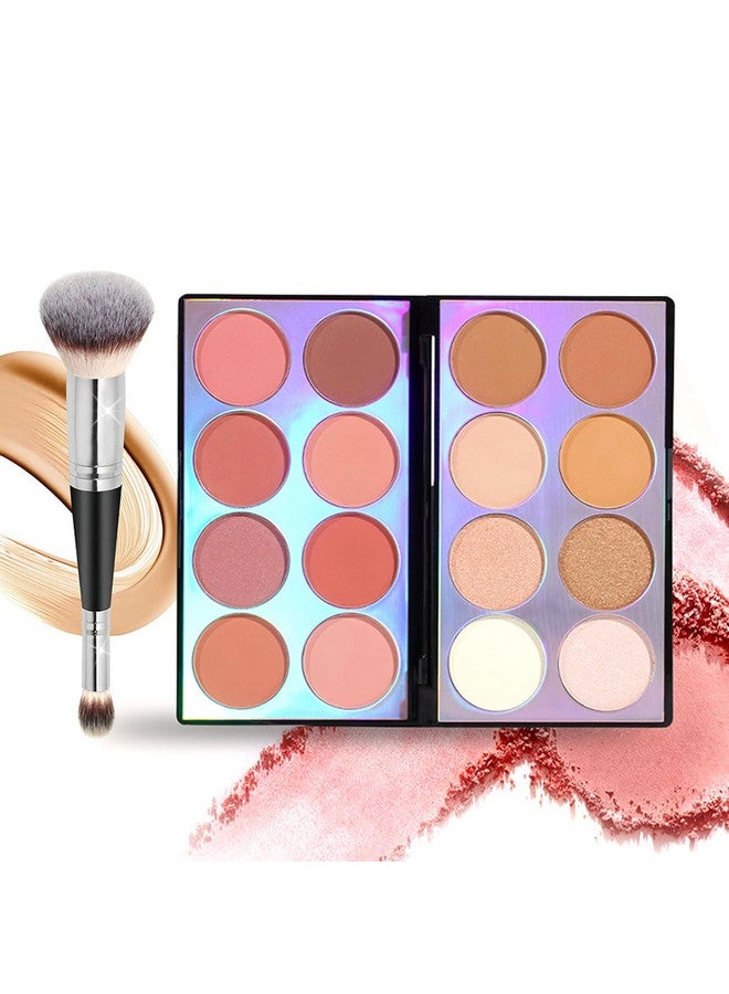 Joyeee Blush Contour Highlighter Makeup Palette, 16 Color All-in-One Matte Shimmer Bronzer Facial illuminator Palette with Makeup Brush, Long Lasting and Soft Powder, Pro Makeup Powder Kit - Image 1