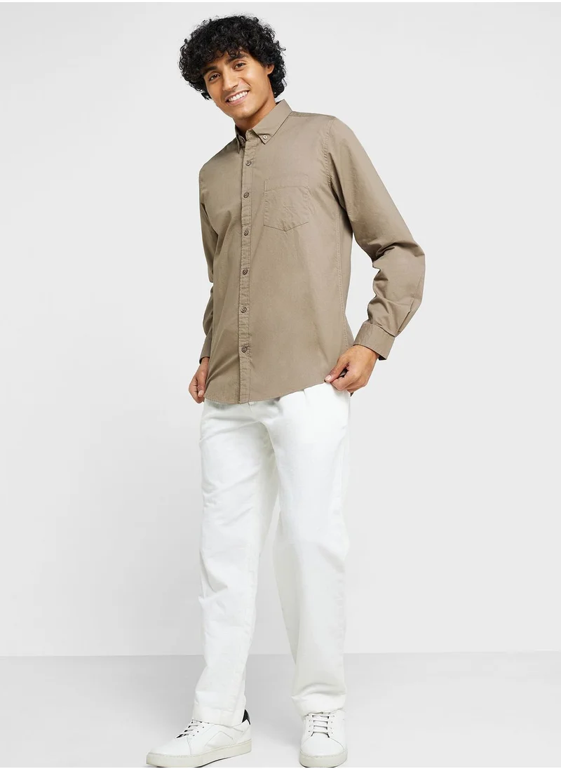 سفنتي فايف Pure Cotton Casual Double Pocket Shirt