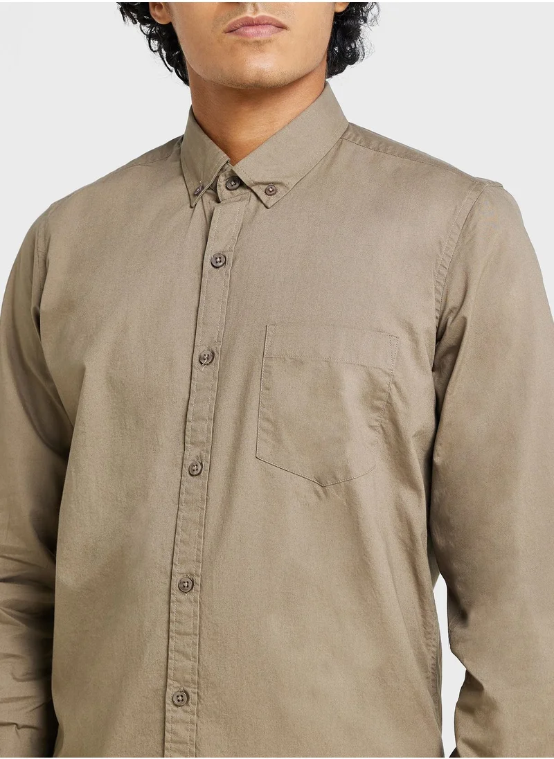 سفنتي فايف Pure Cotton Casual Double Pocket Shirt