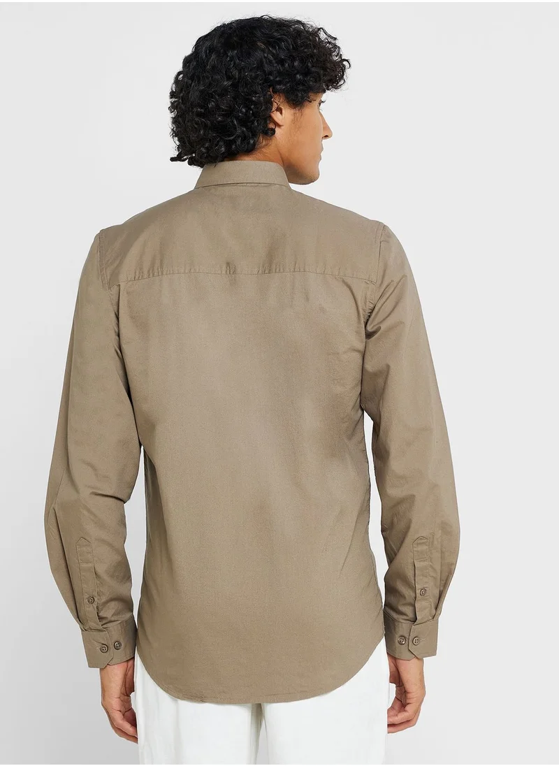 سفنتي فايف Pure Cotton Casual Double Pocket Shirt