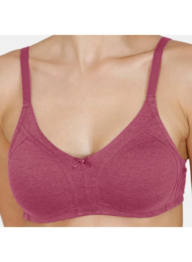 zivame Zivame Solid Support Bra with Hook and Eye Closure