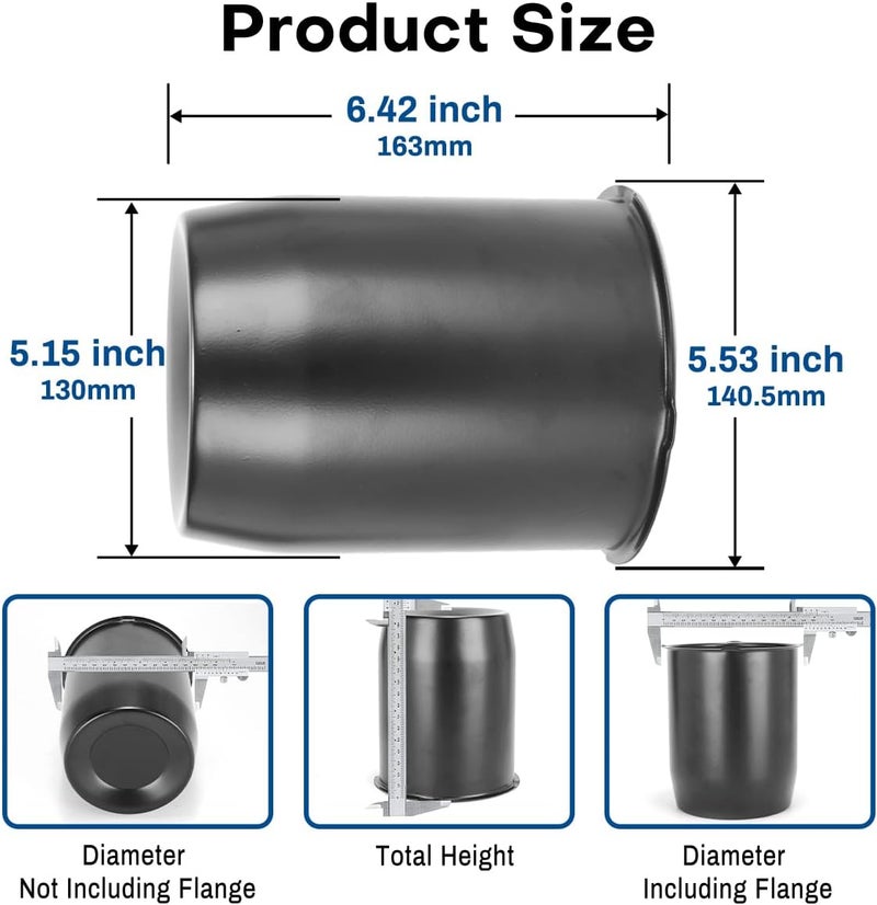 GTOWNWORKS 4Pcs 5.15in Trailer Center Caps Fit Truck RV SUV 5.15" Center Bore Wheels Rims, Carbon Steel Matt Black Push Through Hub Covers - Image 5