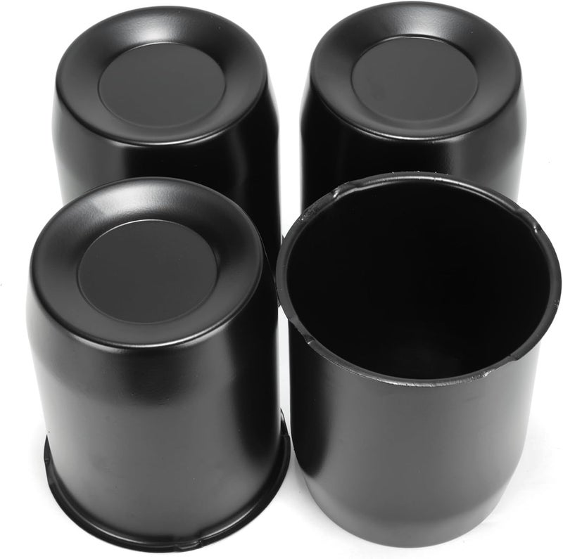 GTOWNWORKS 4Pcs 5.15in Trailer Center Caps Fit Truck RV SUV 5.15" Center Bore Wheels Rims, Carbon Steel Matt Black Push Through Hub Covers - Image 1