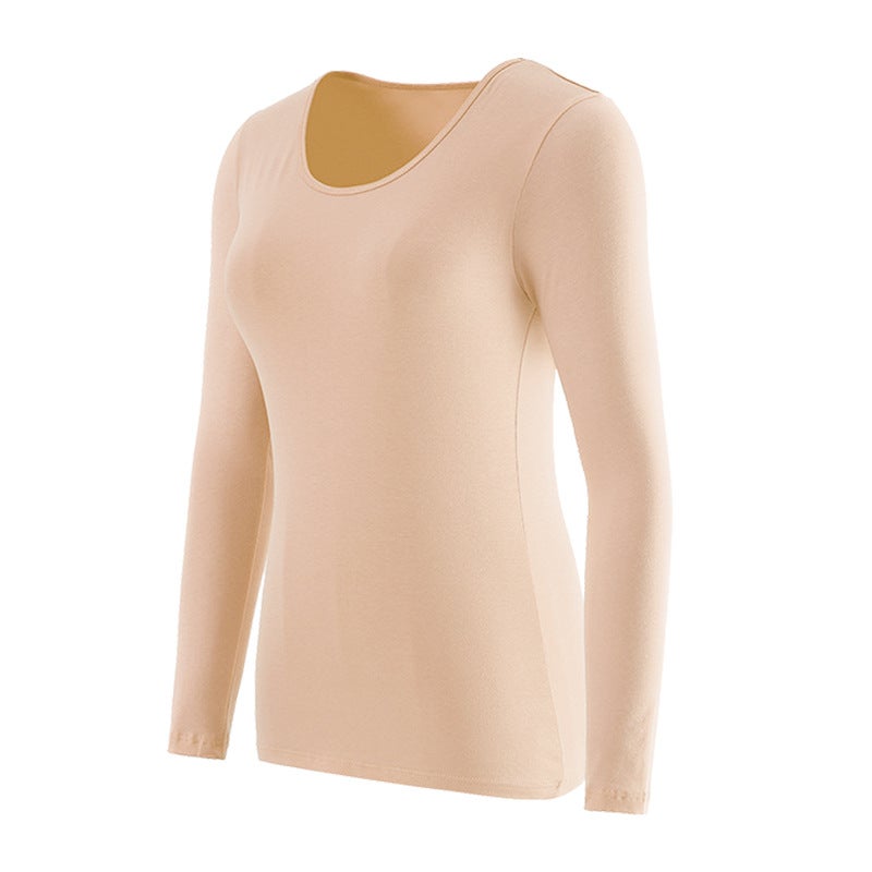 Women'S Cotton Autumn Clothes Thin Bottoming Cotton Sweater Long-Sleeved Thermal Underwear Sweater Round Neck Thermal Top - Image 5