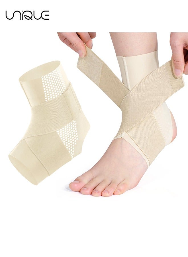Unique Ankle Support Brace, Adjustable Breathable Compression Ankle Support，for Men and Women with Sprained Ankles, Ankle Wrap Stabilizing Ligaments, Plantar Fasciitis Relief （Complexion） - Image 1