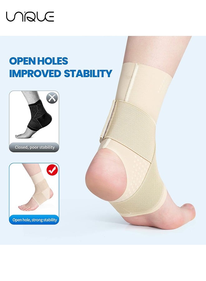 Unique Ankle Support Brace, Adjustable Breathable Compression Ankle Support，for Men and Women with Sprained Ankles, Ankle Wrap Stabilizing Ligaments, Plantar Fasciitis Relief （Complexion） - Image 4