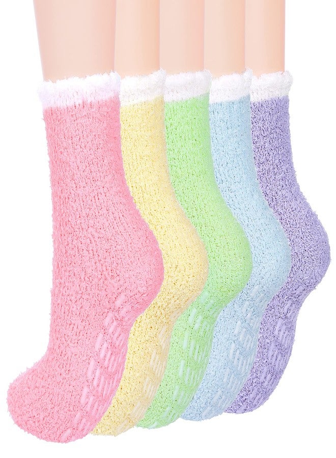 Zando Womens Fuzzy Socks Slipper Socks for Women-Warm Fluffy Cozy Non-Slip, for Yoga, Hospital, Home, Gifts Bright Colors*5 - Image 1