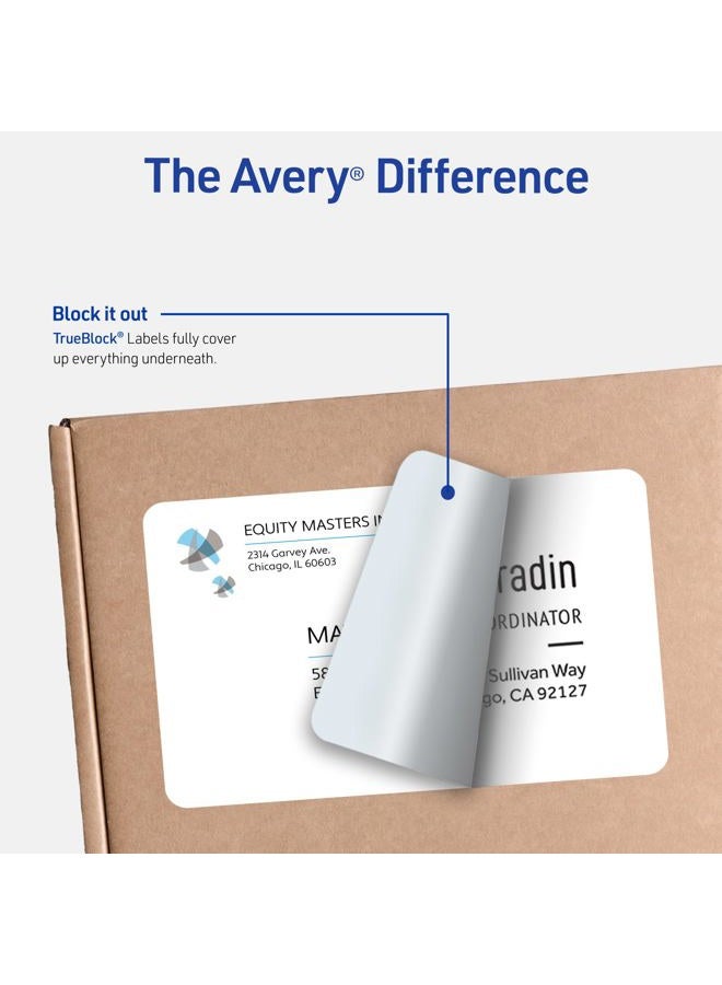 AVERY Shipping Address Labels, Laser & Inkjet Printers, 500 Labels, Half Sheet Labels, Permanent Adhesive (95930), White - Image 2