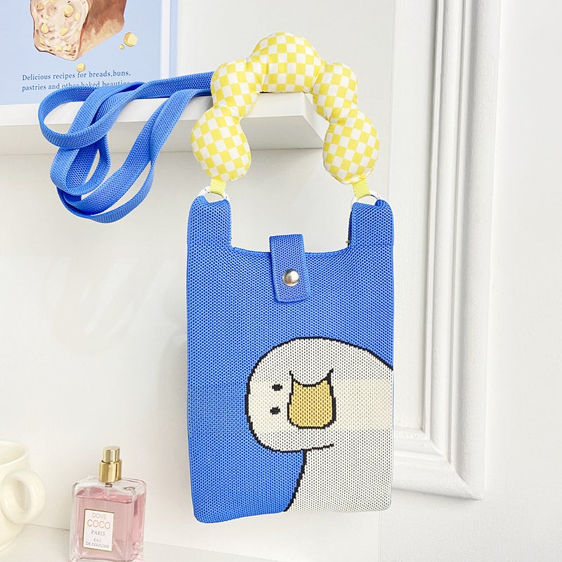 Cute Phone Bag Cartoon Cat Knitted Bag Original Design Handbag Knitted Mini Single Shoulder Crossbody Coin Purse - Image 1