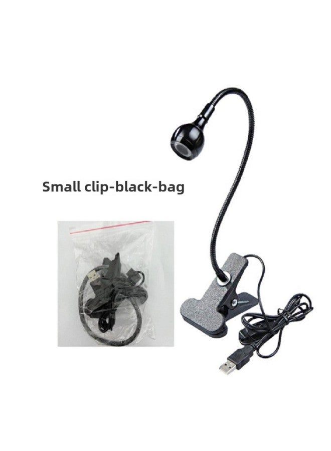 Usb Versatile Hose Clip-on Reading Lamp Creative Gift Lamp Night Market Stall Eye-protection Desk-Color:black Bag-Dimensions:white Light - Image 1