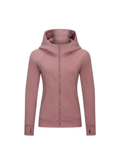 Generic - Autumn/Winter Yoga Suit Running Jacket Fitness Topslims Smooths Your Silhouette Hooded Cardigan Sweatshirt Womens Fleece-Lined Red - Image 1
