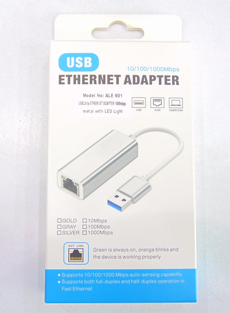 محول USB إلى إيثرنت بسرعة 10/100/1000 ميجابت في الثانية (USB 3.0 to Ethernet Adapter - Model: ALE 601)  - Image 3