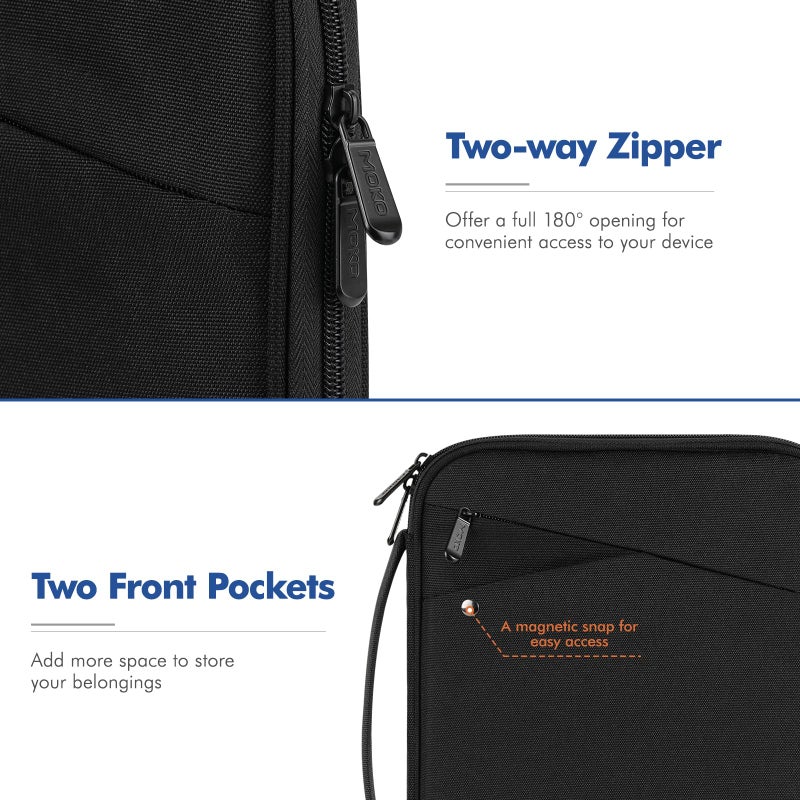 MoKo 12.9 Inch Tablet Sleeve Carrying Case with Handle, Padded Protective Travel Bag for New 13 Inch iPad Pro M5 & Air M3 2025, iPad Pro 12.9 M2&M1, Galaxy Tab S9/S8 Plus 12.4" 2023/2022, Black - Image 5
