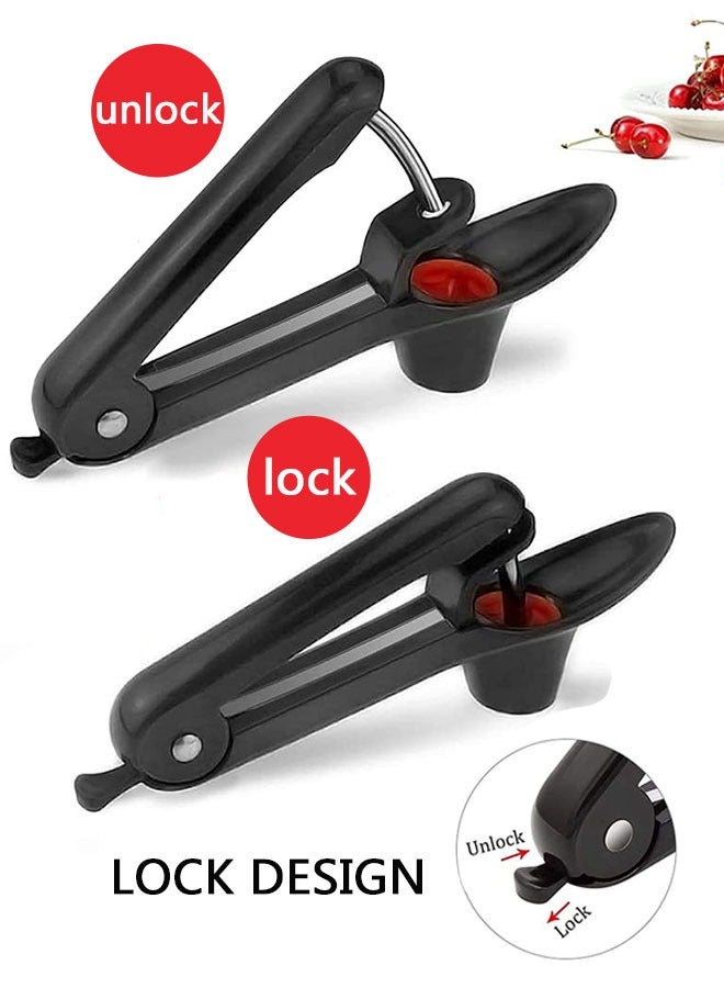 Cherry Pitter Tool, Olive Pitter Tool, Cherry Pitter Remover, Cherry Core Remover Tool with Space-Saving Lock Design, Fruit Pit Core Remover for Making Cherry Jam - Image 3