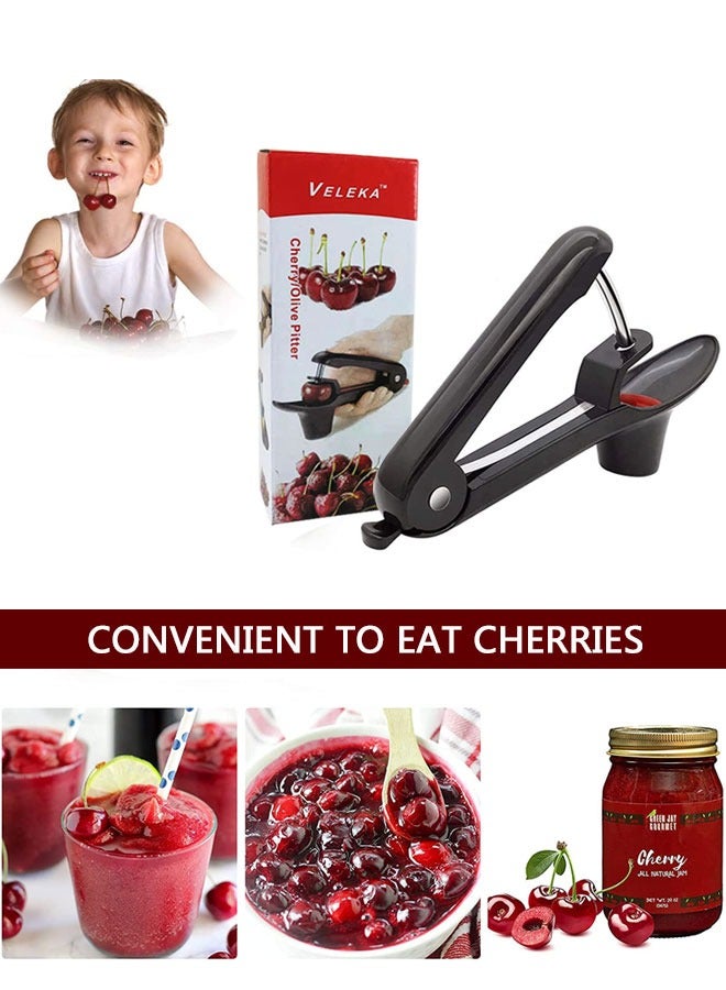 Cherry Pitter Tool, Olive Pitter Tool, Cherry Pitter Remover, Cherry Core Remover Tool with Space-Saving Lock Design, Fruit Pit Core Remover for Making Cherry Jam - Image 4
