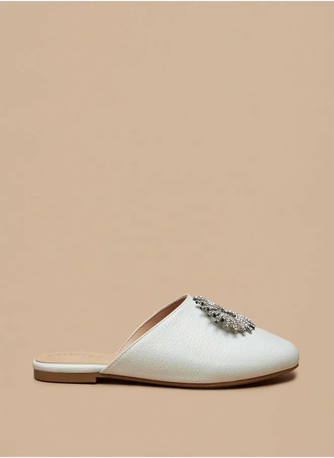Celeste Girls' Embellished Slip-On Mules