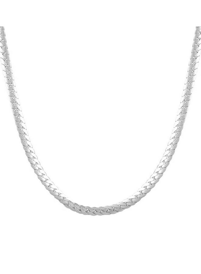 VAMA FASHIONS Classic Trendy Stylish Stainless Steel Silver Neck Necklace Chains for Men Boys (Curb Chain for Men) - Image 1