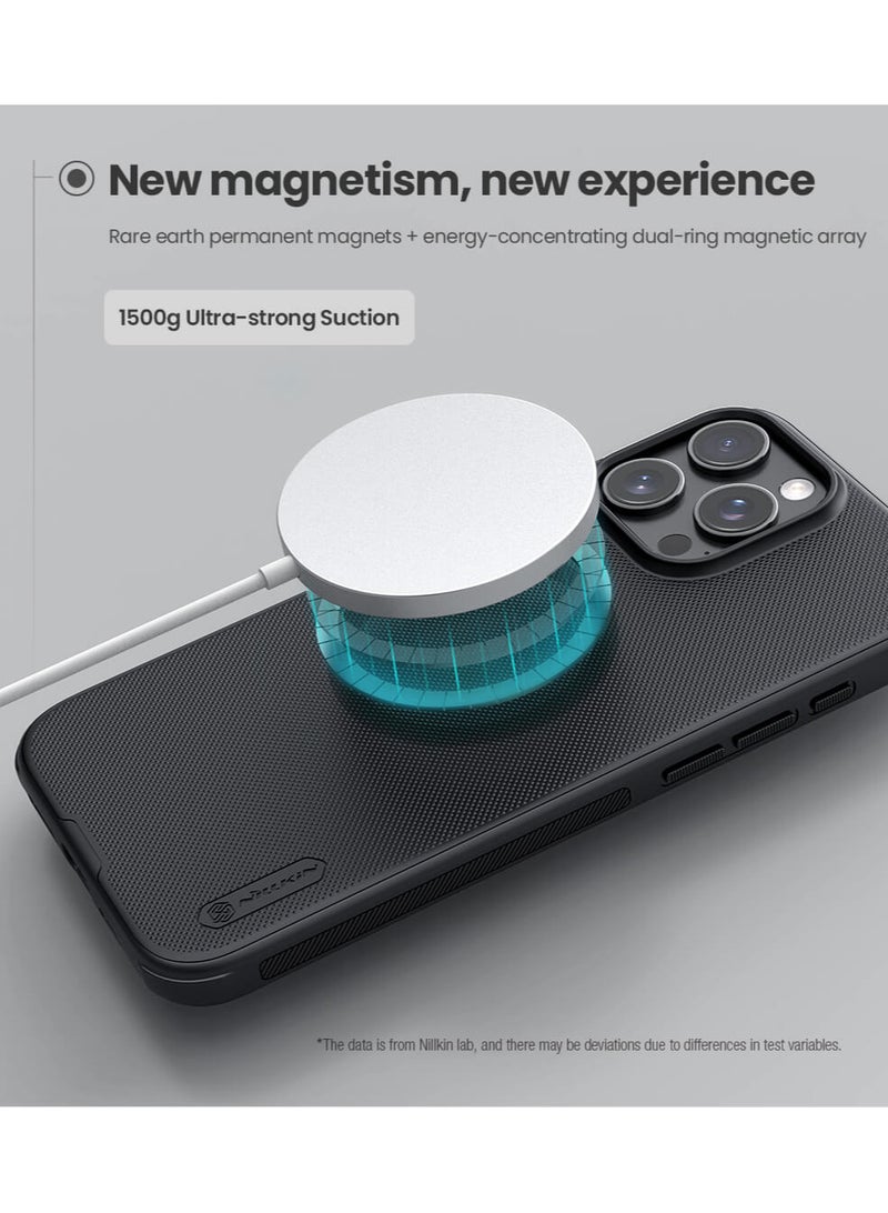 Nillkin Super Frosted Shield Pro cover case Compatible with MagSafe for iphone 16 Pro Max - Black - Image 5