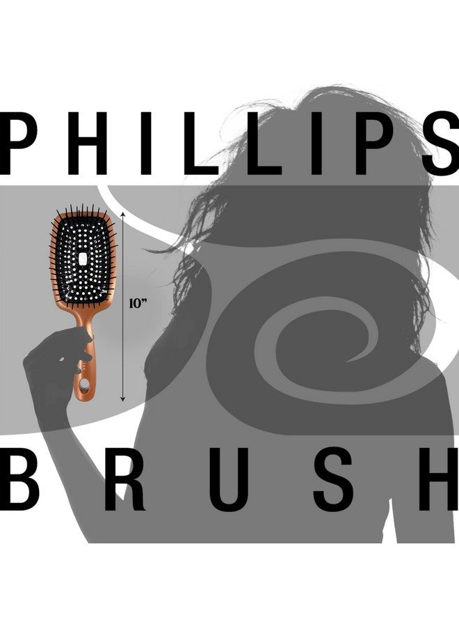 Phillips Brush Flexx Fully Vented Cushion Hair Brush Copper & Black Flexy Curl Hairbrush - Image 5